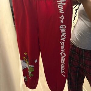 Disney Red Grinch Graphic Kids Sweatpants